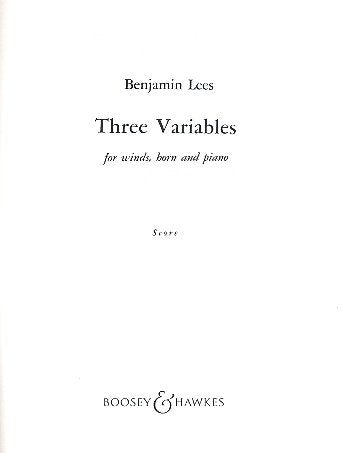 Three Variables: Oboe, Klarinette, Fagott, Horn und Klavier. Partitur. Sheet Music