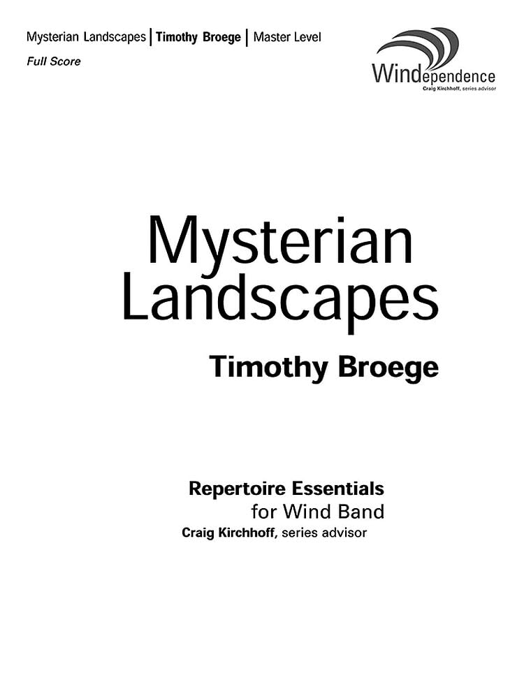 Mysterian Landscapes: Blasorchester. Partitur. (Windependence) Sheet Music