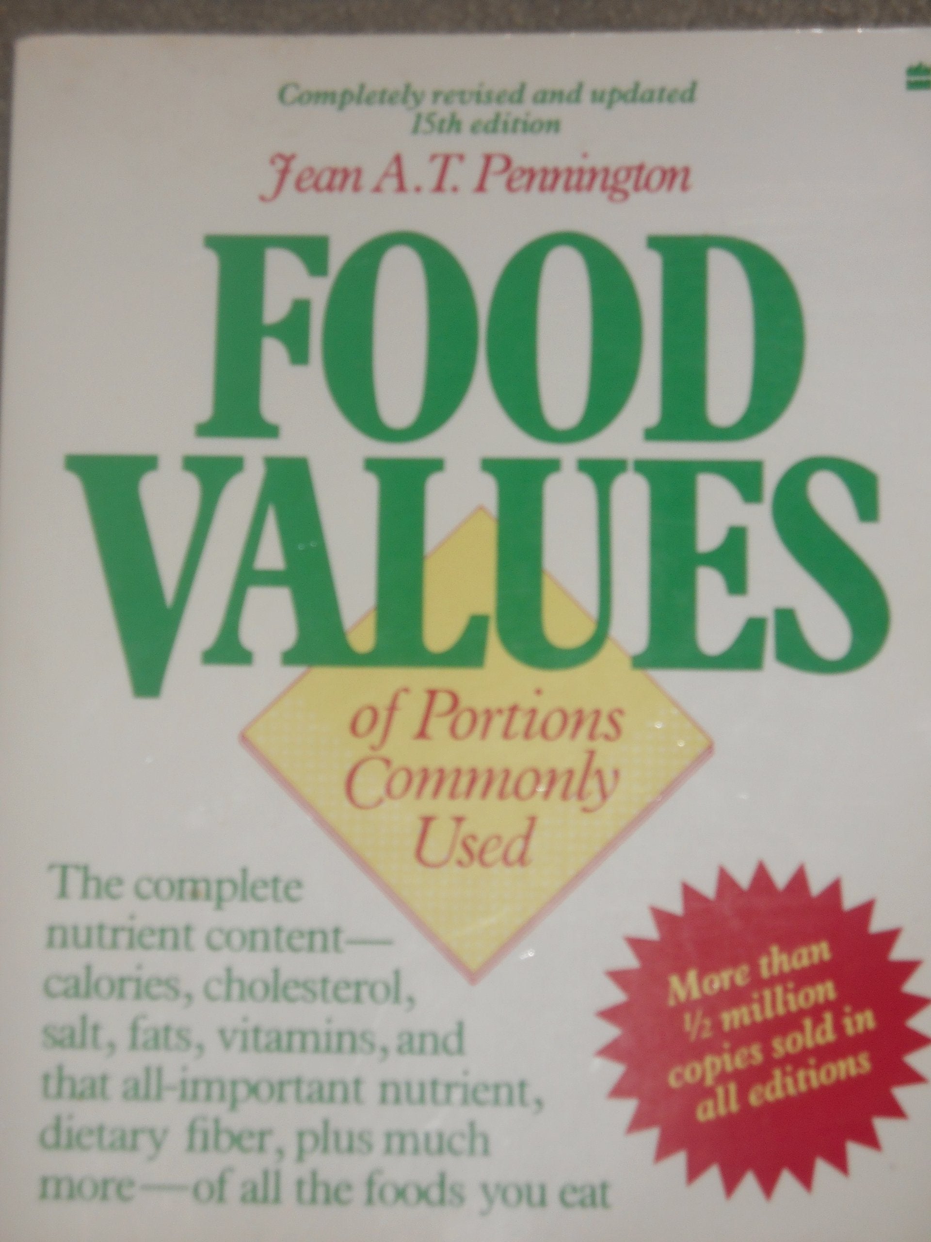 Food Values of Portions Commonly Used Books