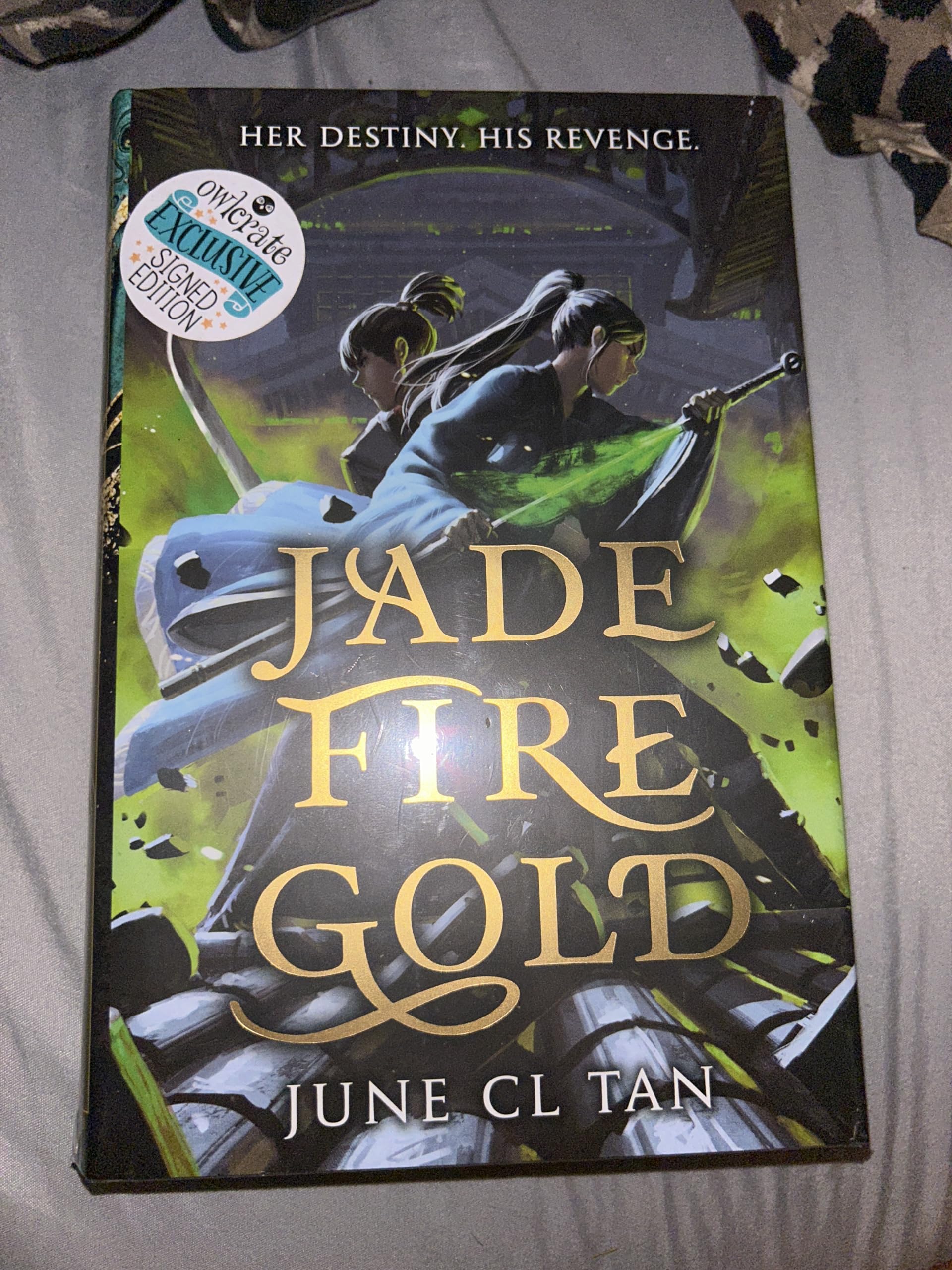 NEW - Jade Fire Gold by June CL Tan - By OwlCrate Signed With Author Letter Books
