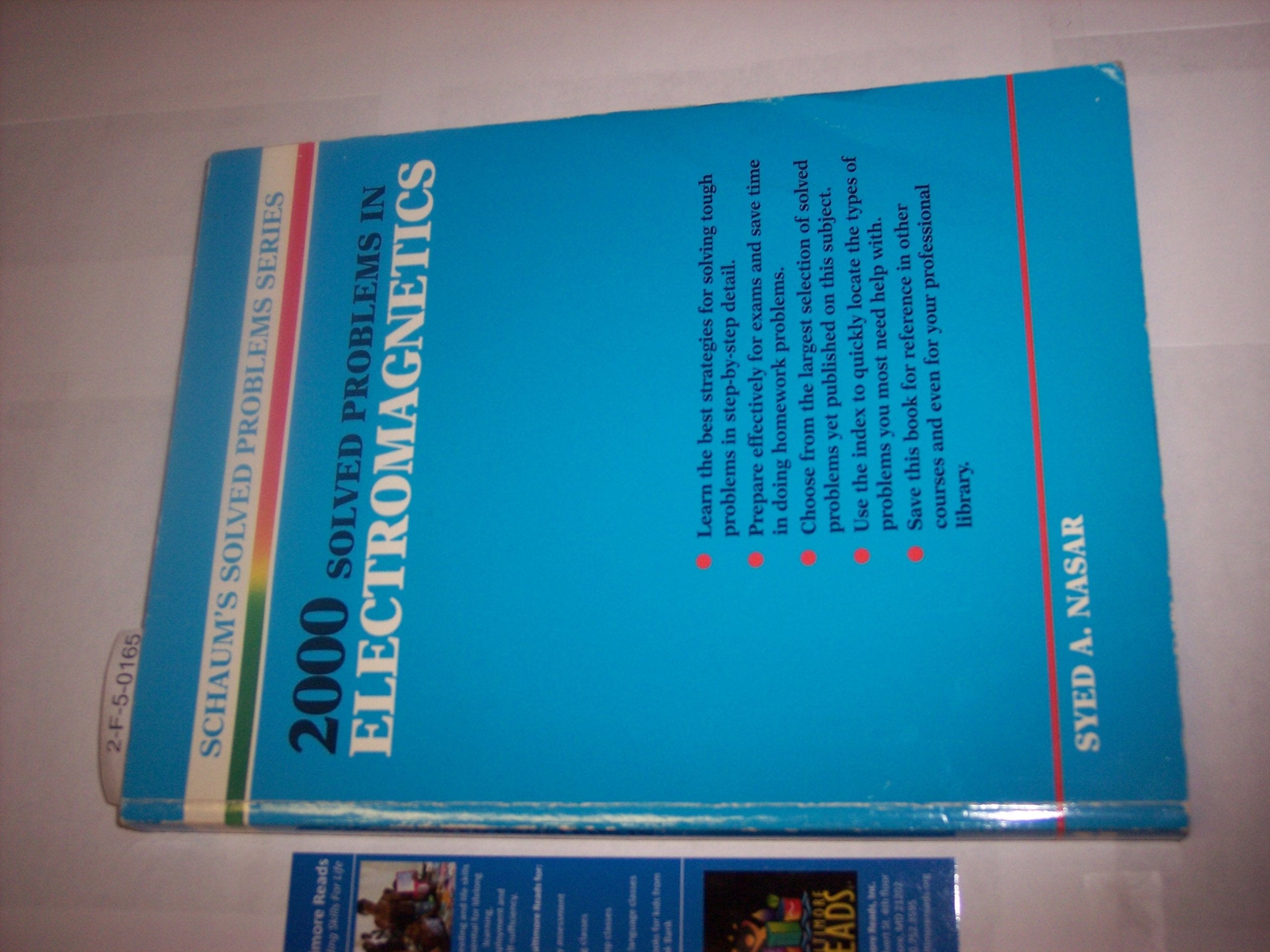 2000 Solved Problems in Electromagnetics (Schaum's Solved Problems Series) Business & Technology