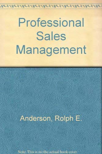 Product Image: PROFESSIONAL SALES MGMT 2/E