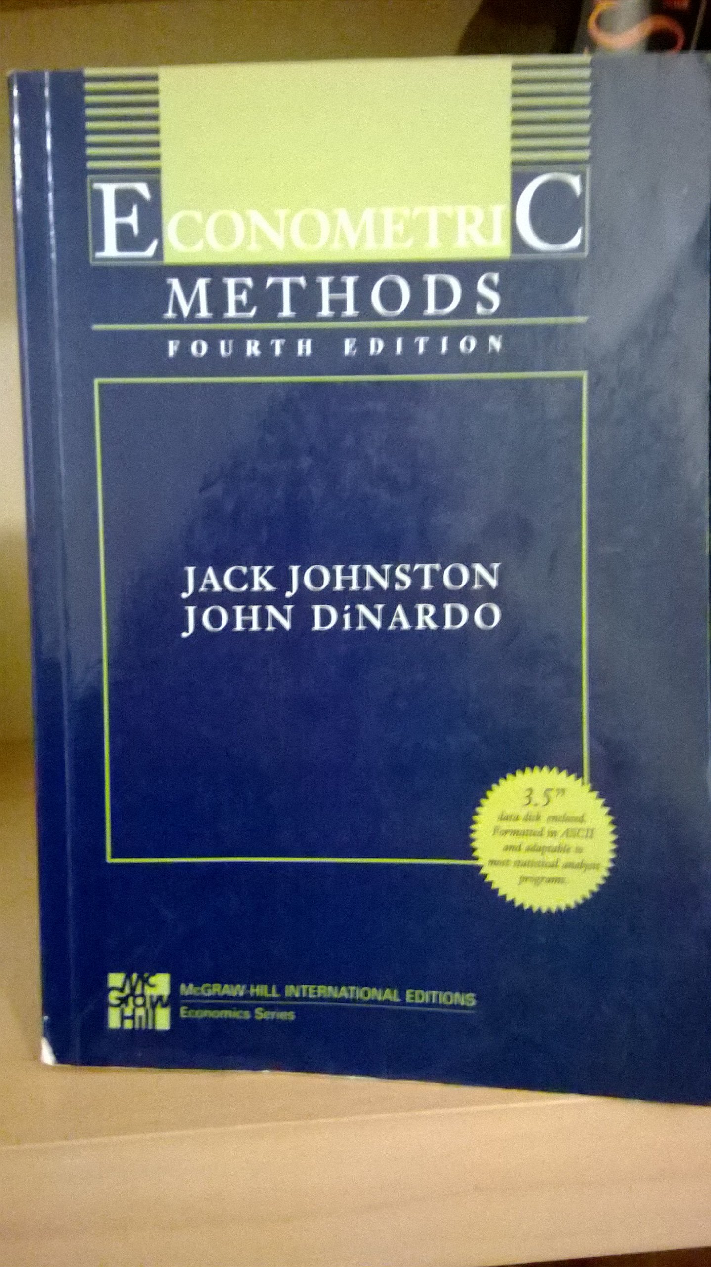 Econometric Methods, w. diskette (3 1/2 inch) (McGraw-Hill International Editions: Economics Series) Law
