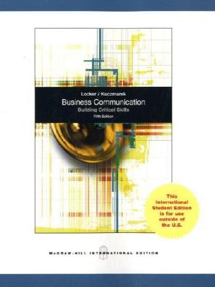 Product Image: Business Communication: Building Critical Skills
