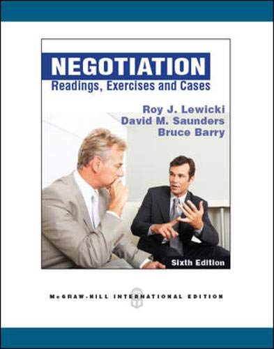 Negotiation: Readings, Exercises, and Cases (Int'l Ed) Business, Finance & Career