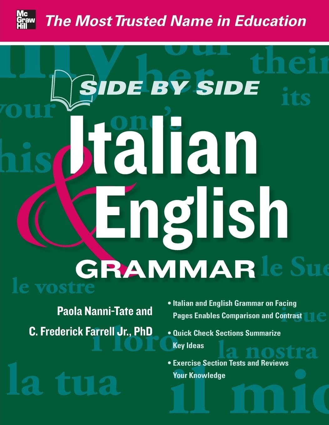 Side by Side Italian and English Grammar Foreign Languages ​​& Dictionaries