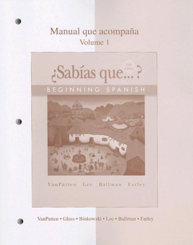 Workbook Lab Manual to Accompany Sabias Que? Foreign Languages ​​& Dictionaries