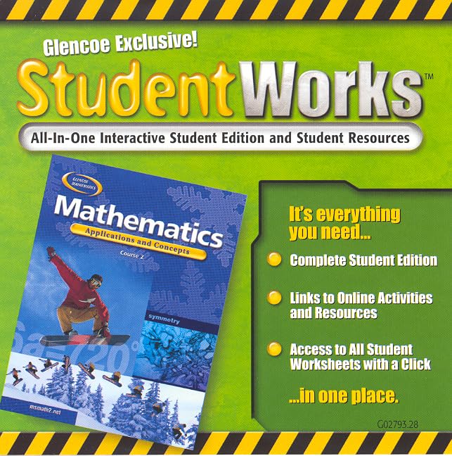 Mathematics: Applications and Concepts, Course 2, Studentworks CD-ROM (Math Applic & Conn Crse) Business & Technology