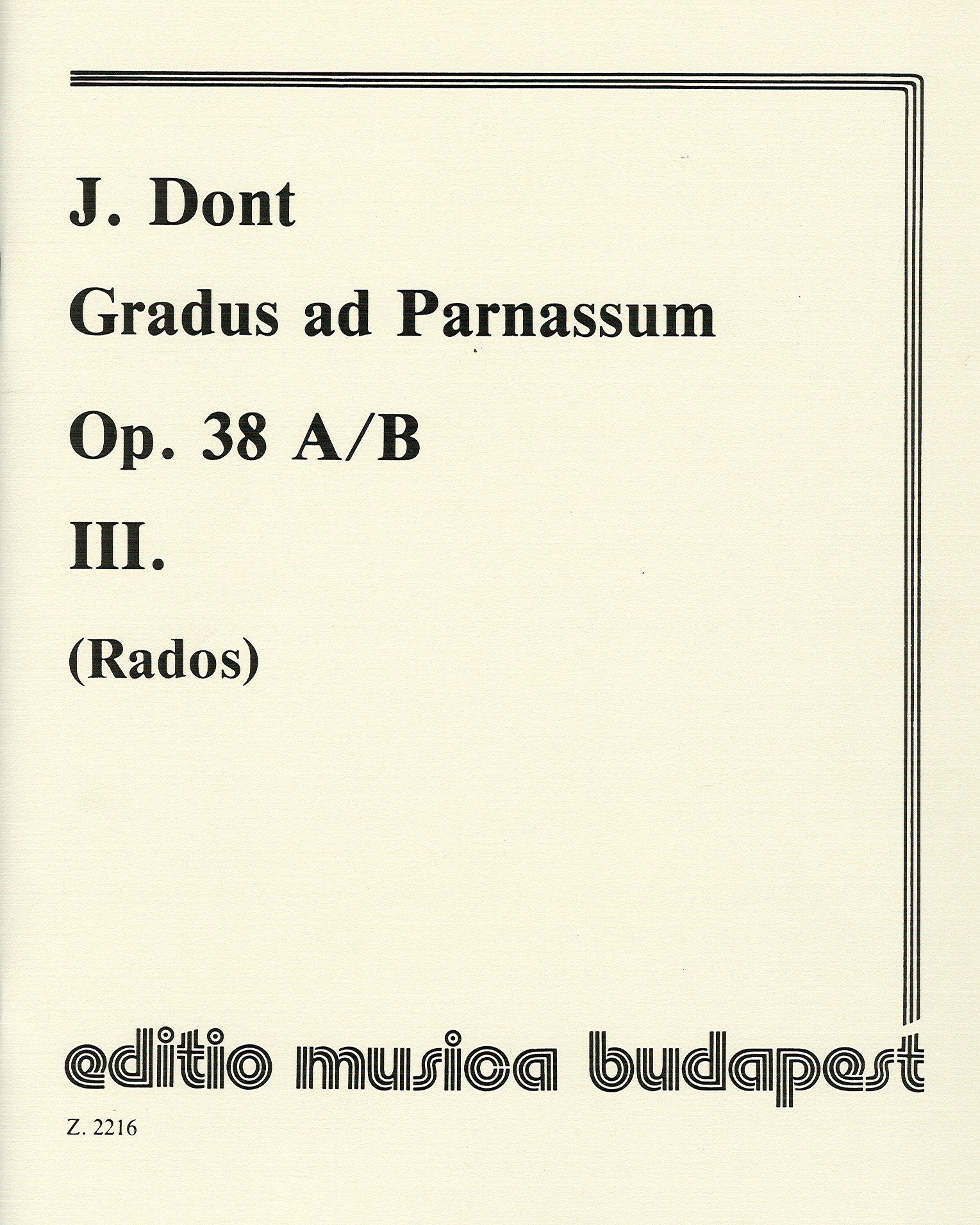 Gradus ad parnassum iii op. 38 30 fortgeschrittene violons book