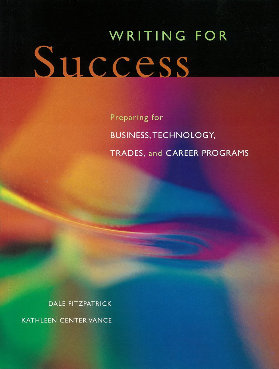 Writing for success: Preparing for business, technology, trades and career programs book
