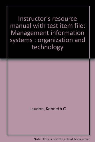 Management Information Systems: Organization and Technology Business, Finance & Career
