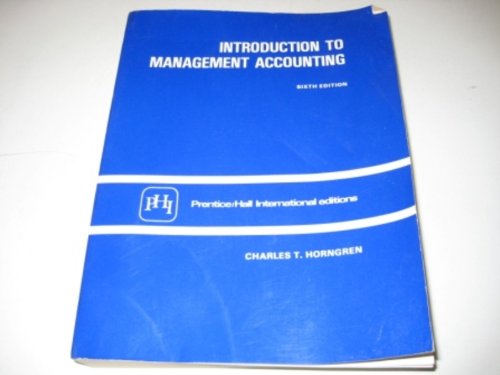 Introduction to Management Accounting Business, Finance & Career