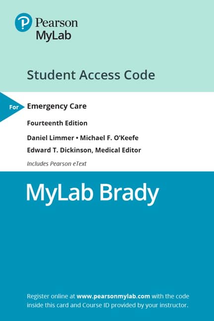 Mylab Brady With Pearson Etext -- Access Card -- for Emergency Care Medicine