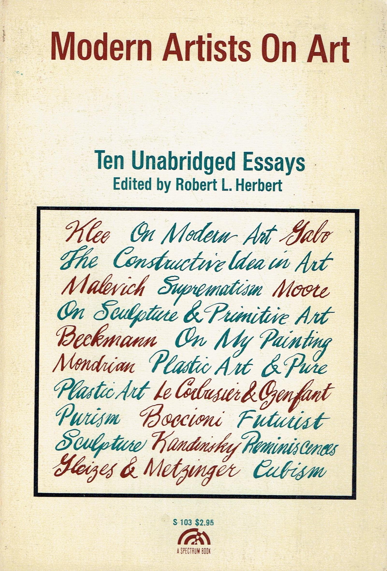 Modern Artists on Art: Ten Unabridged Essays book