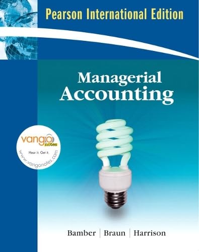 Managerial Accounting: International Edition book