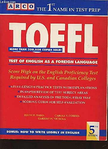 Toefl: Test of English as a Foreign Language book
