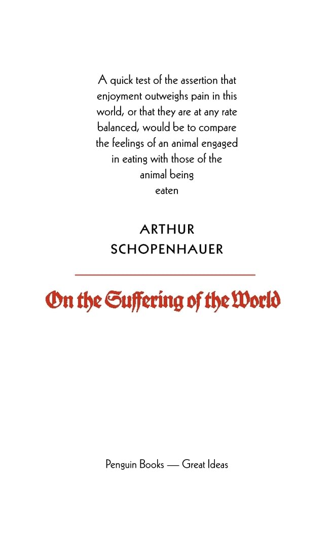 On the Suffering of the World Philosophy