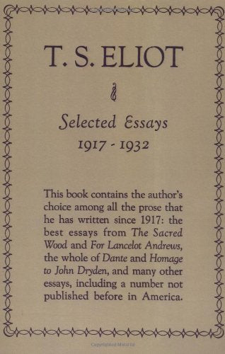 Product Image: Selected Essays: 1917-1932