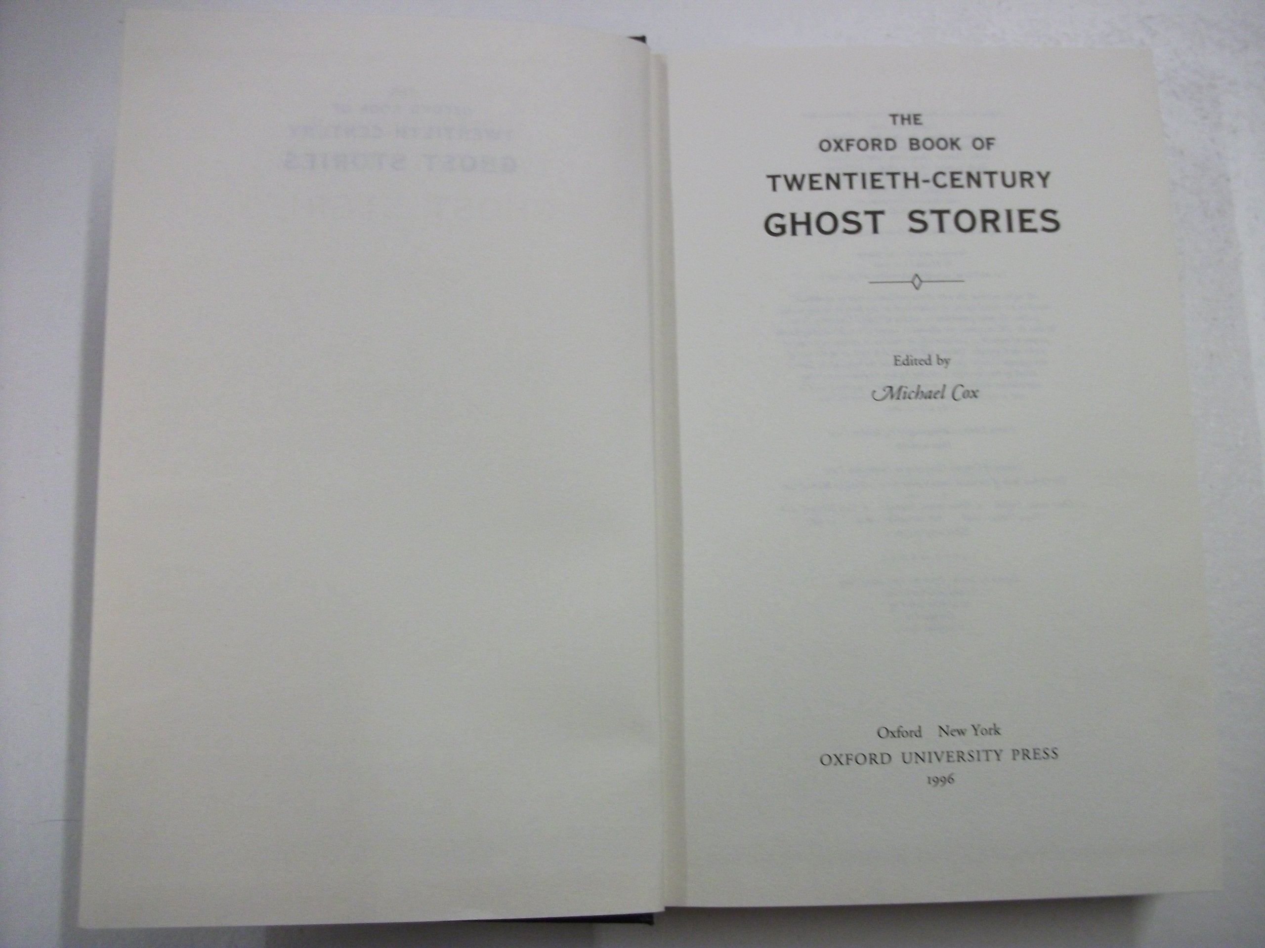 The Oxford Book of Twentieth-Century Ghost Stories Contemporary literature
