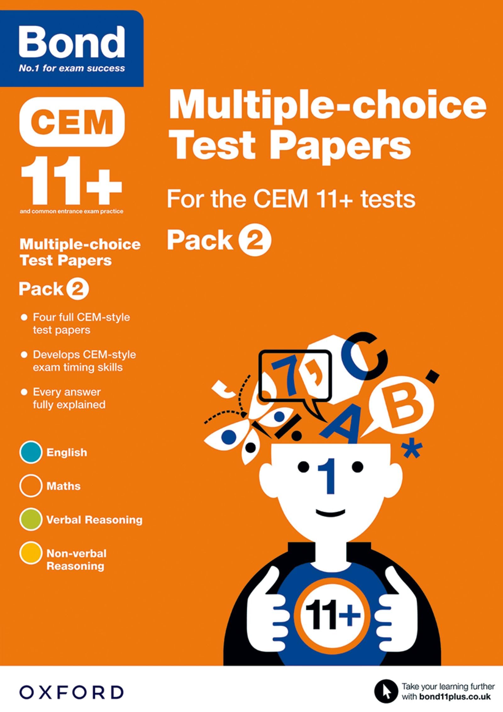 Bond 11+ Multiple-choice Test Papers for the CEM 11+ tests Pack 2: Ready for the 2025 Cambridge Select Insight exam book