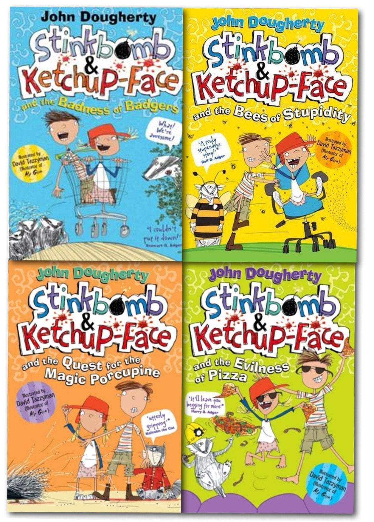 Stinkbomb and Ketchup-Face Collection John Dougherty 4 Books Set Stinkbomb & Ke Books