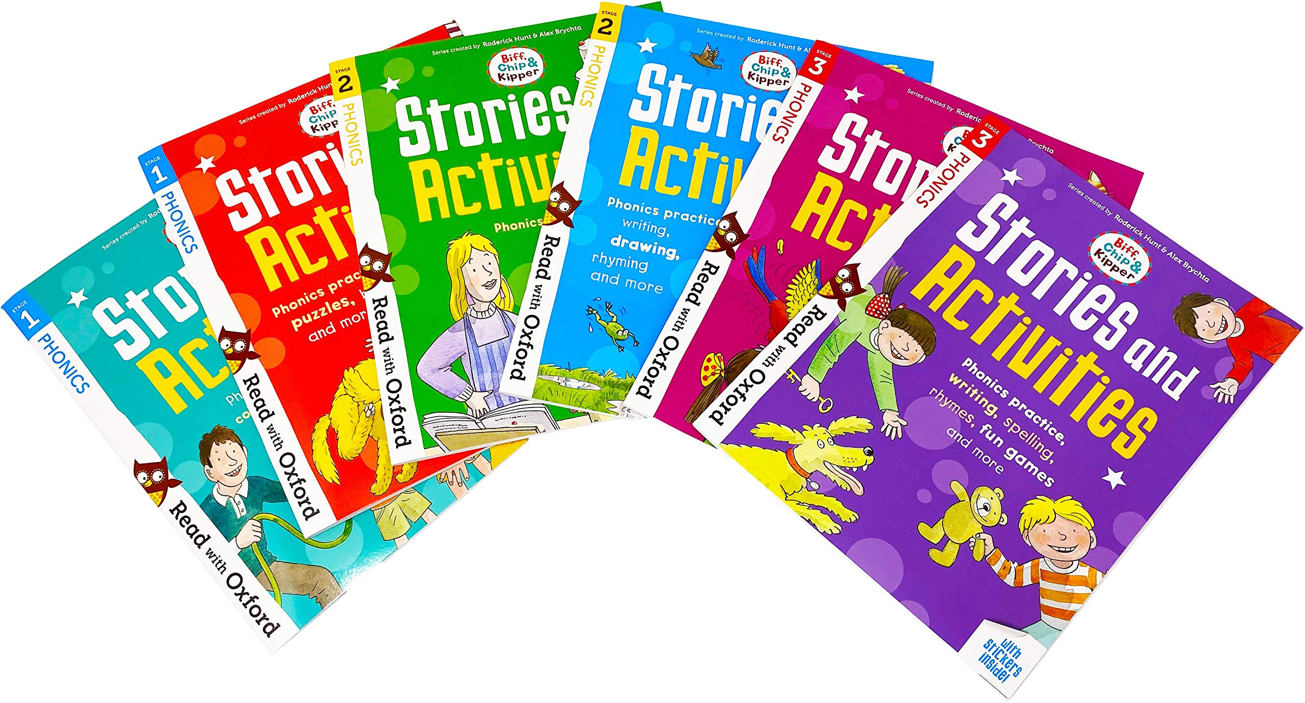Stage 1, 2 and 3: Biff Chip Kipper Stories and Activities Pack - 6 Books Novels & Short Stories