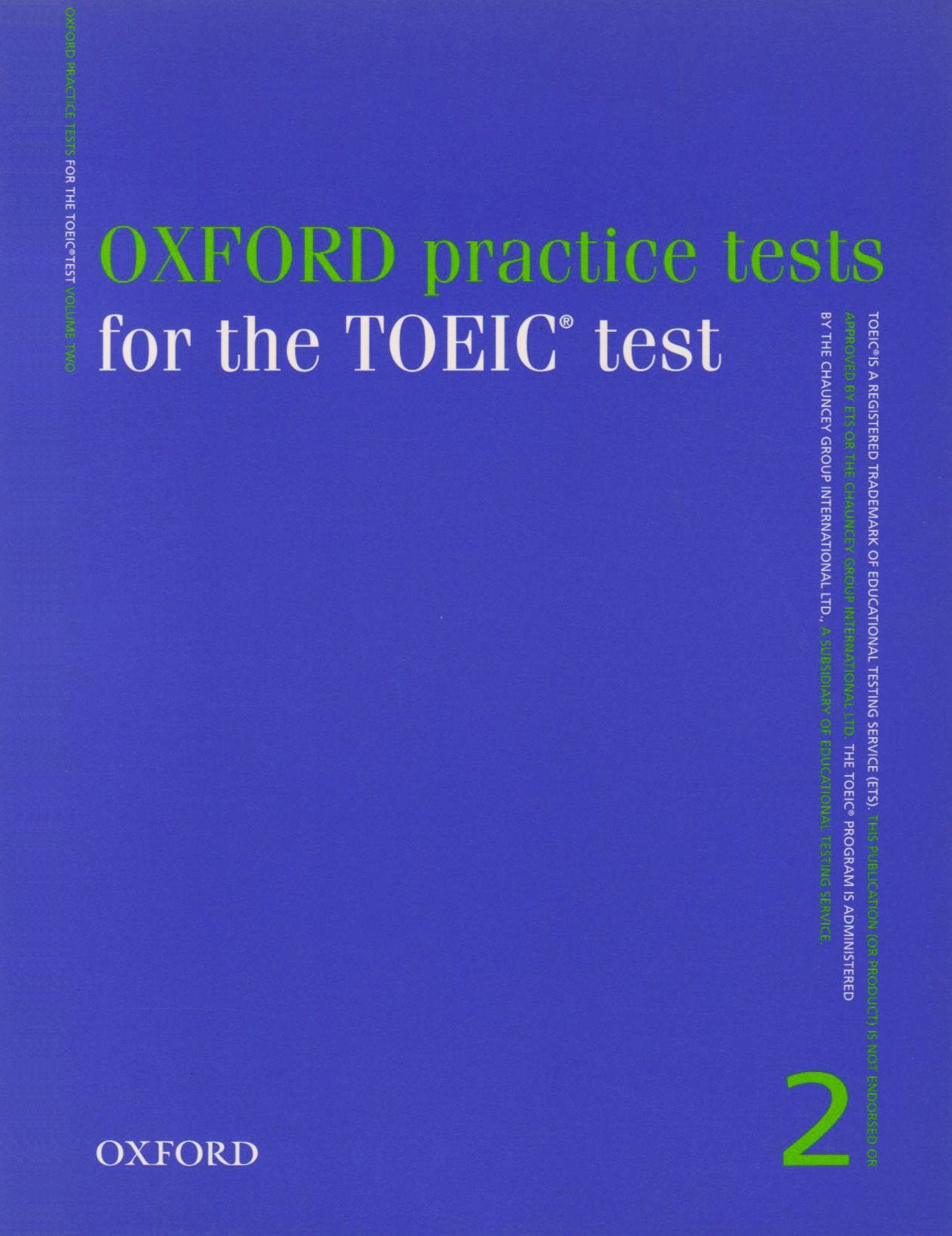 OXFORD PRACTICE TESTS FOR THE TOEIC TEST VOL2 WITHOUT KEY book