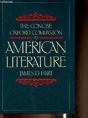 The Concise Oxford Companion to American Literature Social Sciences