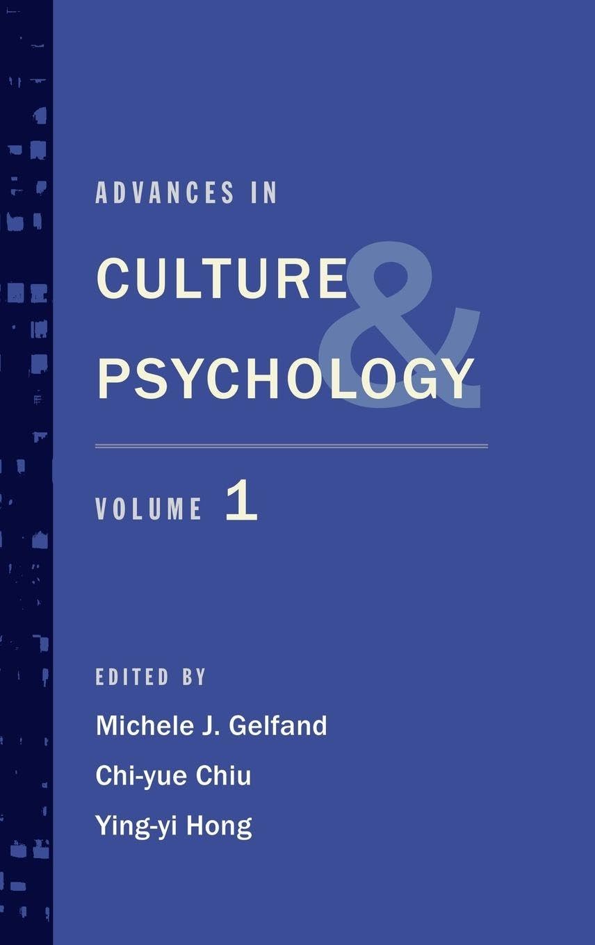 Advances in Culture and Psychology: Volume 1 Psychology
