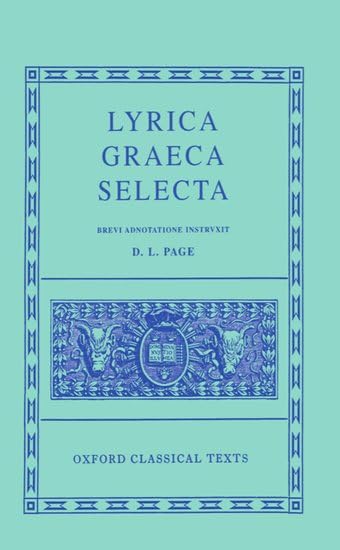 Product Image: Lyrica Graeca Selecta (Oxford Classical Texts)
