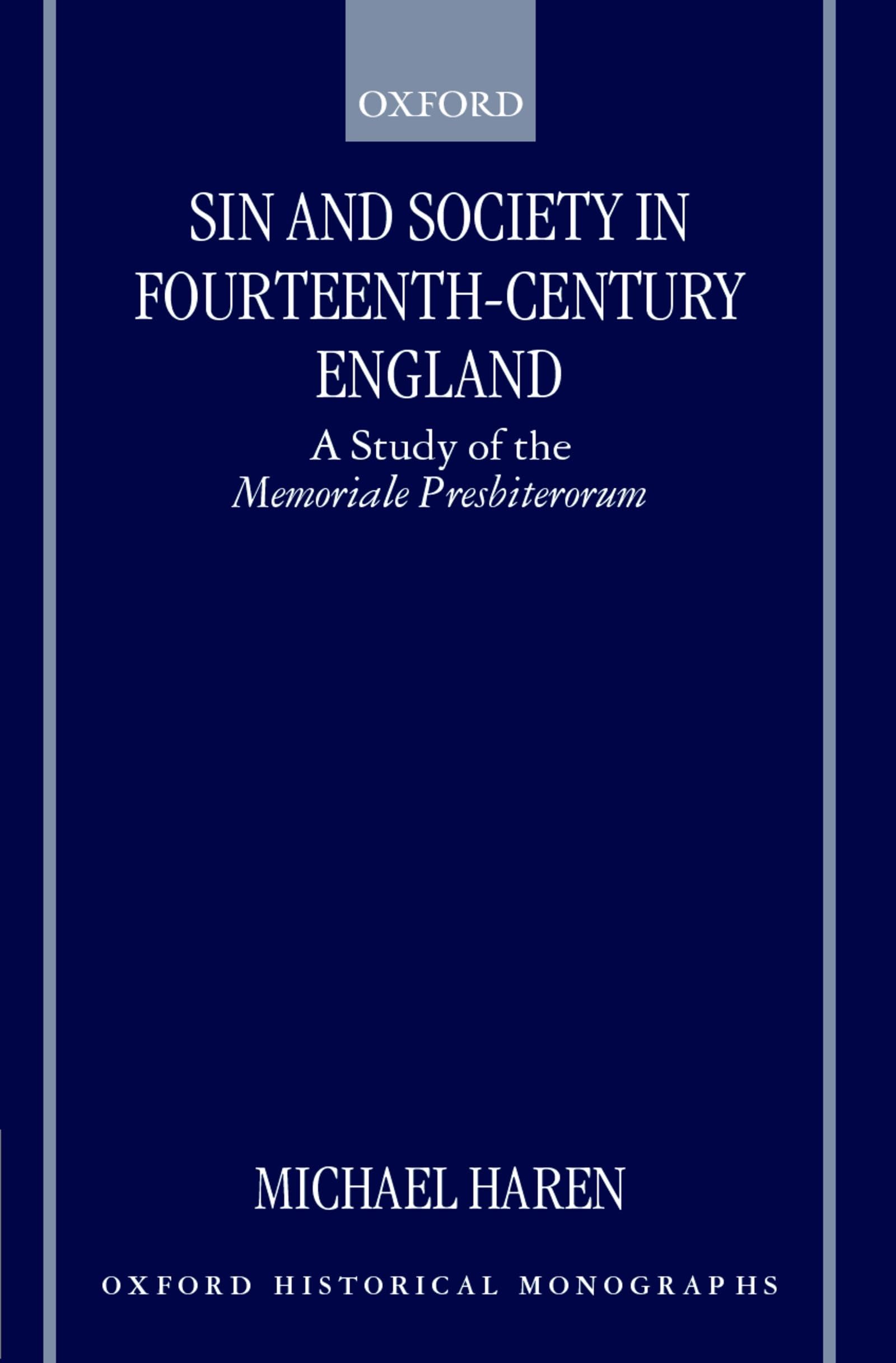 Sin and Society in Fourteenth-Century England Social Sciences