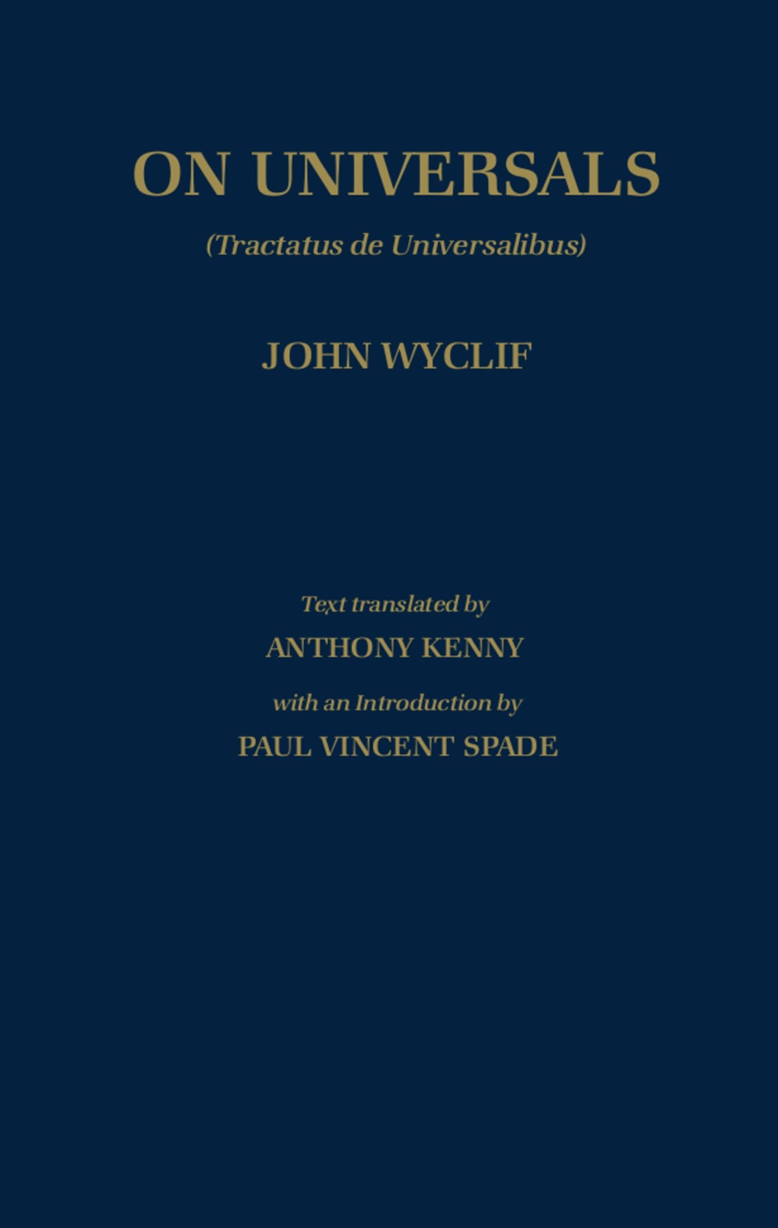 de Universalibus: Volume 2: On Universals (English Translation) Philosophy