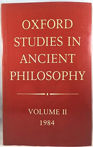 Oxford Studies in Ancient Philosophy: 1984 Philosophy