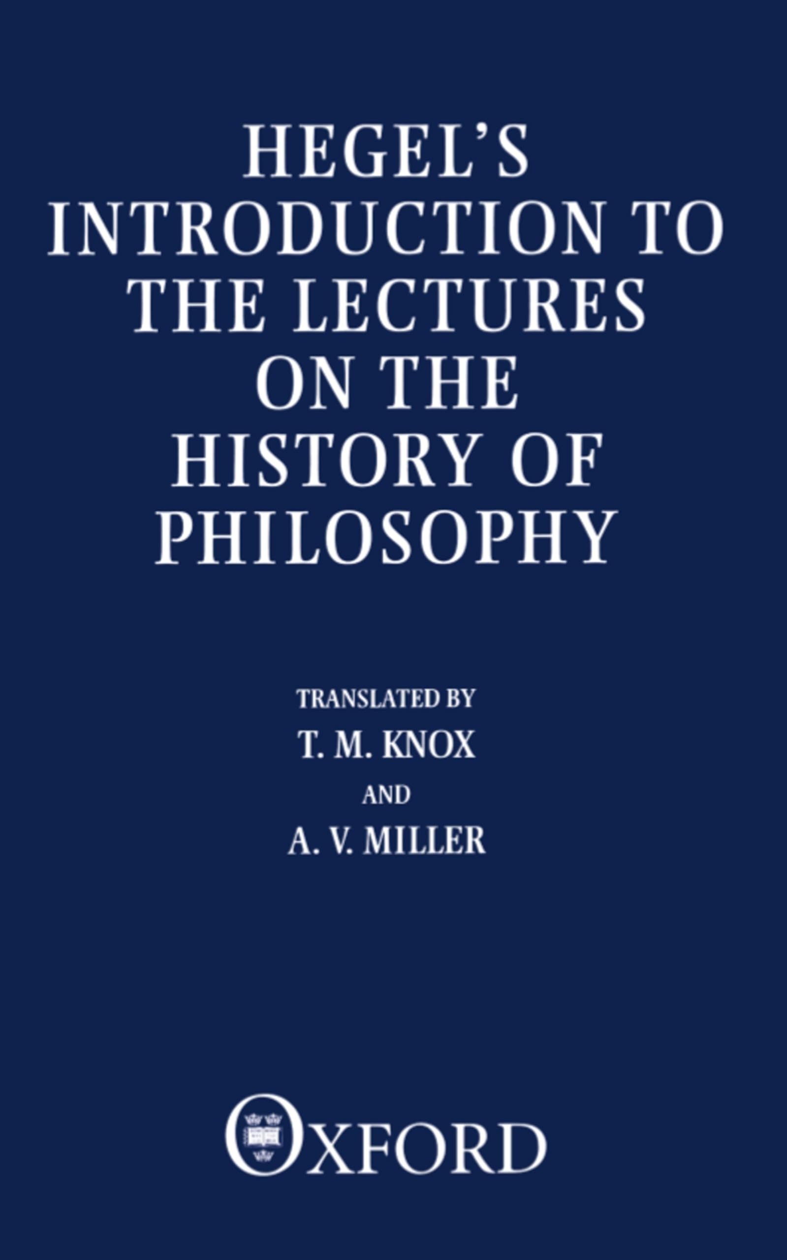 Introduction To The Lectures On The History Of Philosophy book