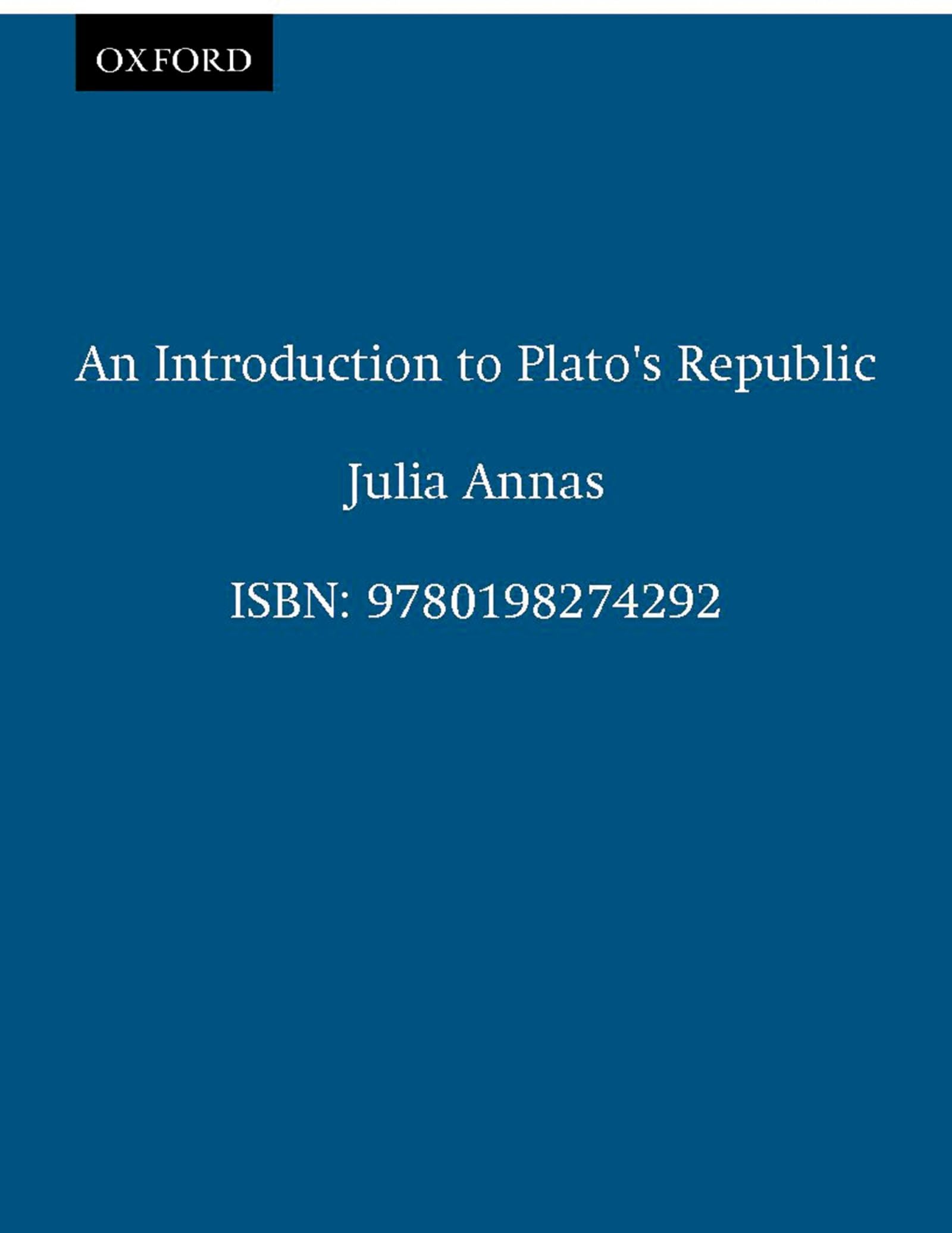 ANNAS:INTRODUCTION TO PLATO'S REPUBLIC PAPER Law