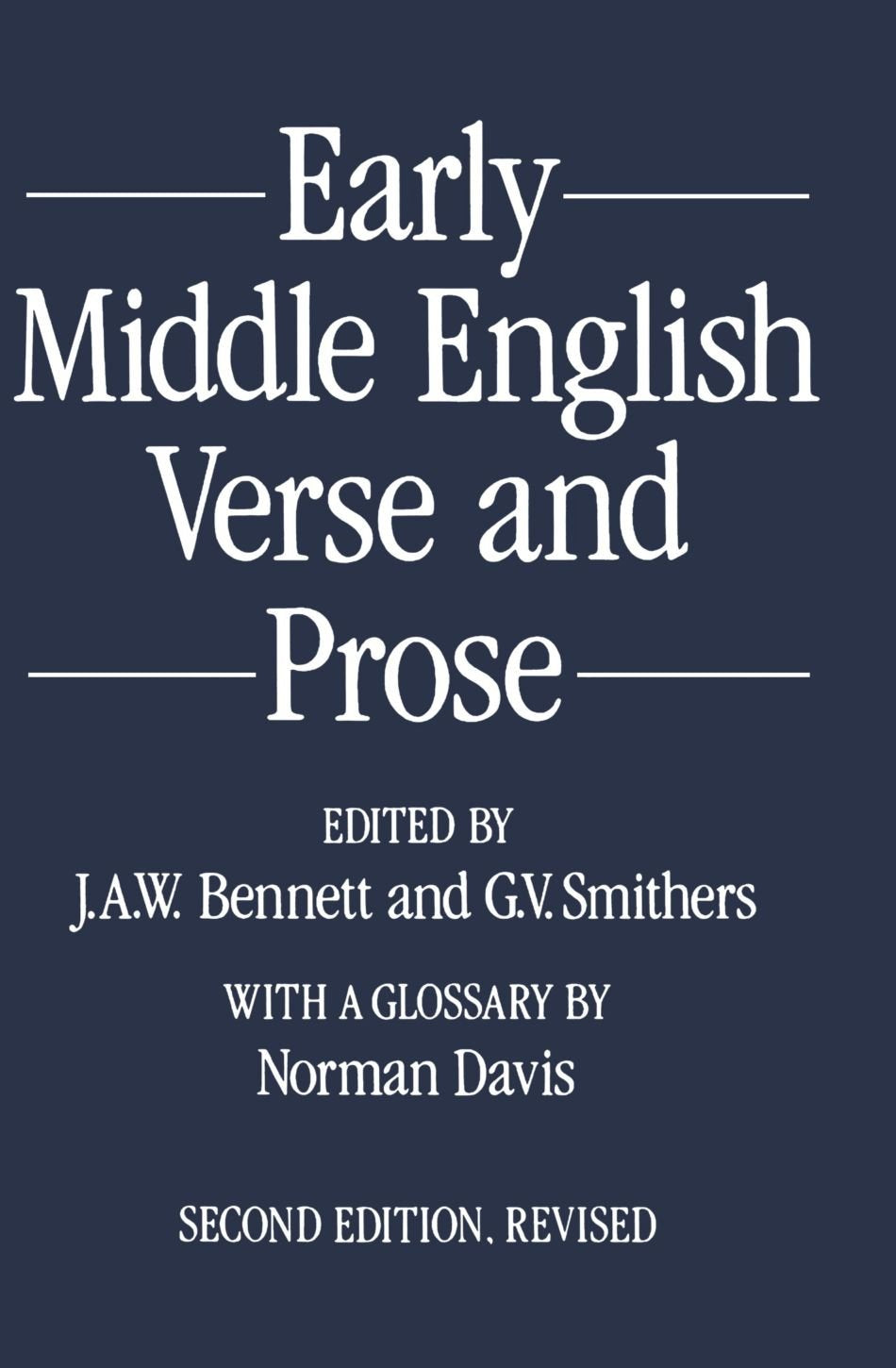 Early Middle English Verse And Prose Social Sciences