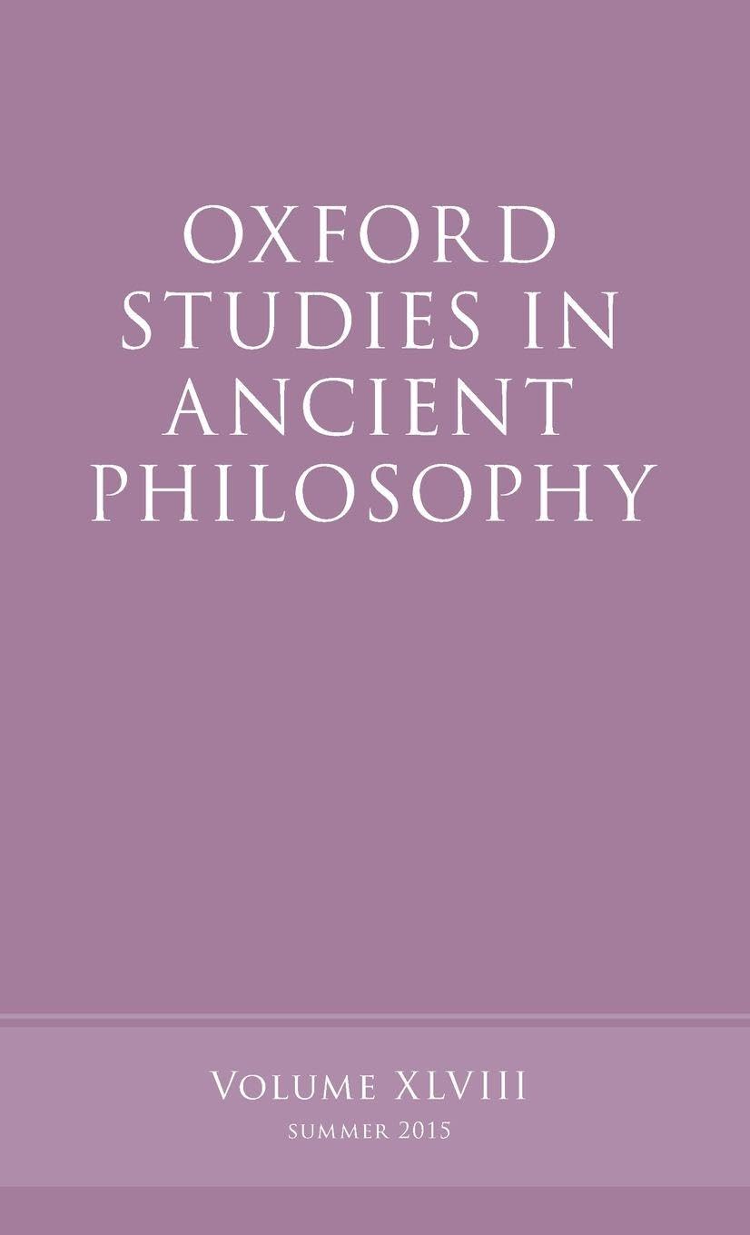 Oxford Studies in Ancient Philosophy, Volume 48 (UK) Philosophy