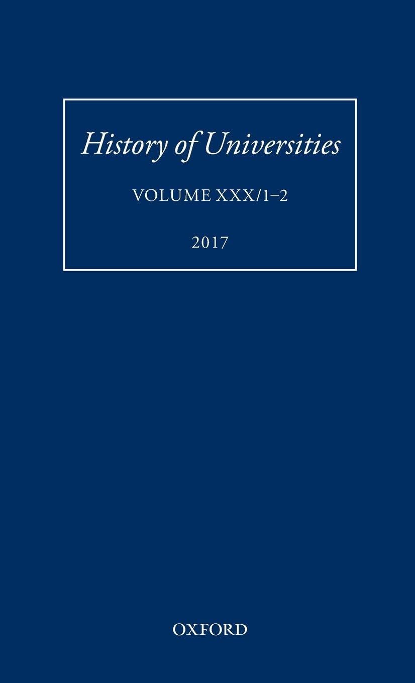 HISTORY OF UNIVERSITIES VOL 30 1-2 HOU C Social Sciences