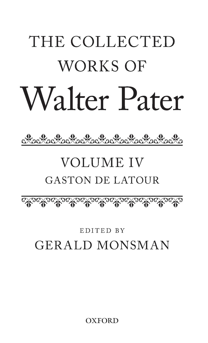 Collected Works of Walter Pater Contemporary literature