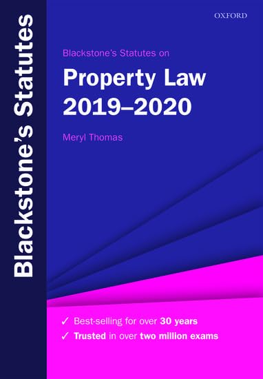 Blackstone's Statutes on Property Law 2019-2020 Law