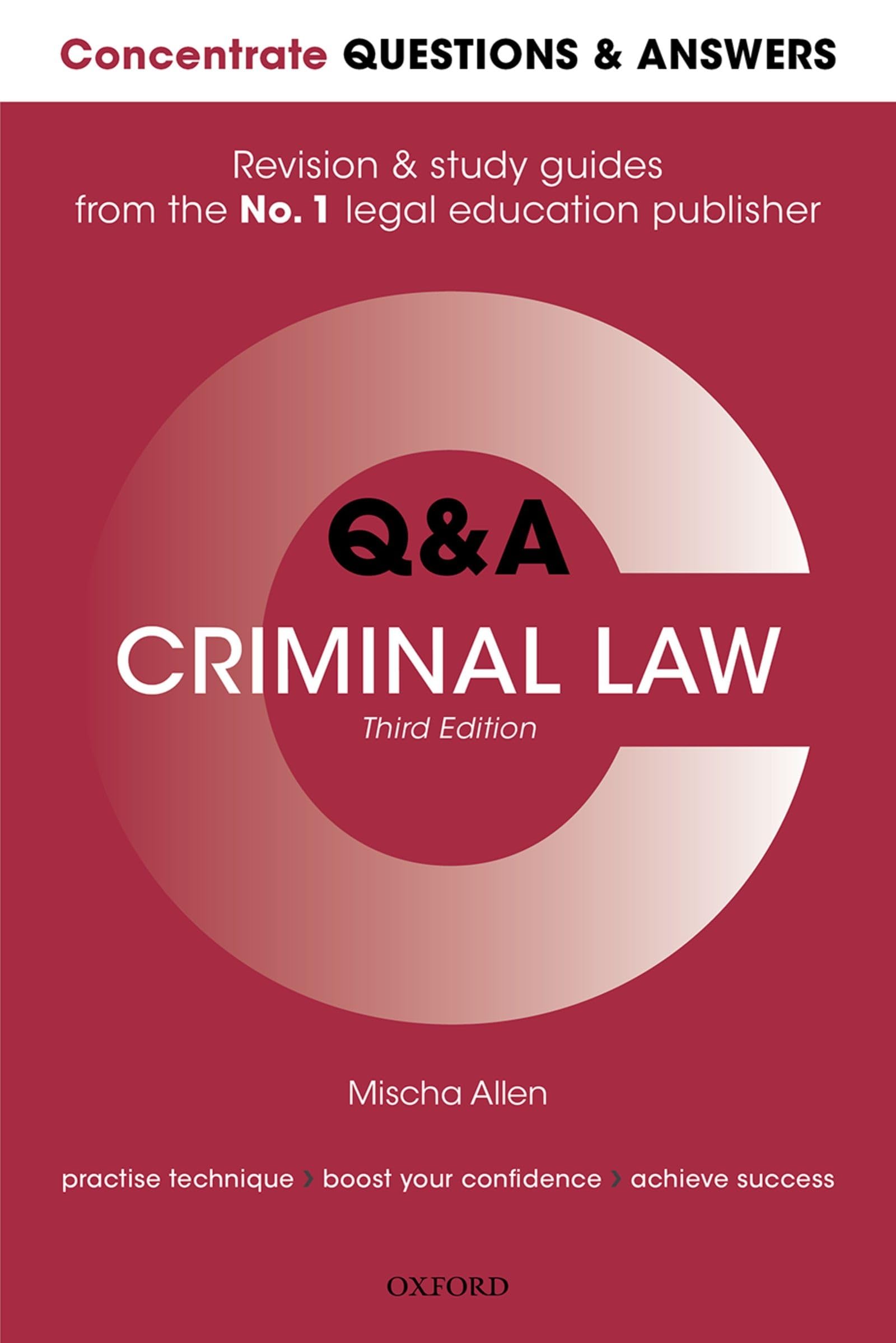 Concentrate Q&A Criminal Law: Law Q&A Revision and Study Guide Medicine