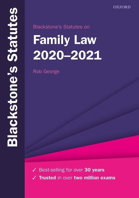 Blackstone's Statutes on Family Law 2020-2021 book