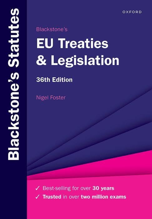 Blackstone's EU Treaties & Legislation Law
