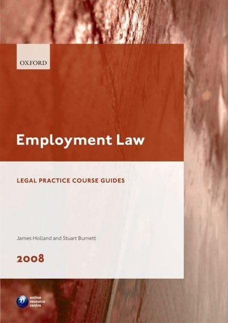 Employment Law (Blackstone Legal Practice Course Guide) Law