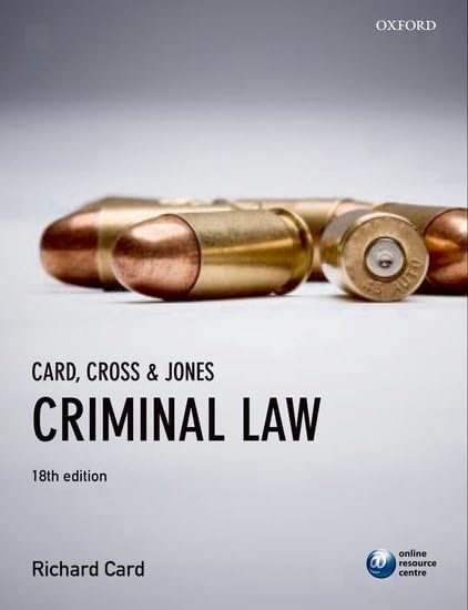 Card, Cross and Jones Criminal Law book