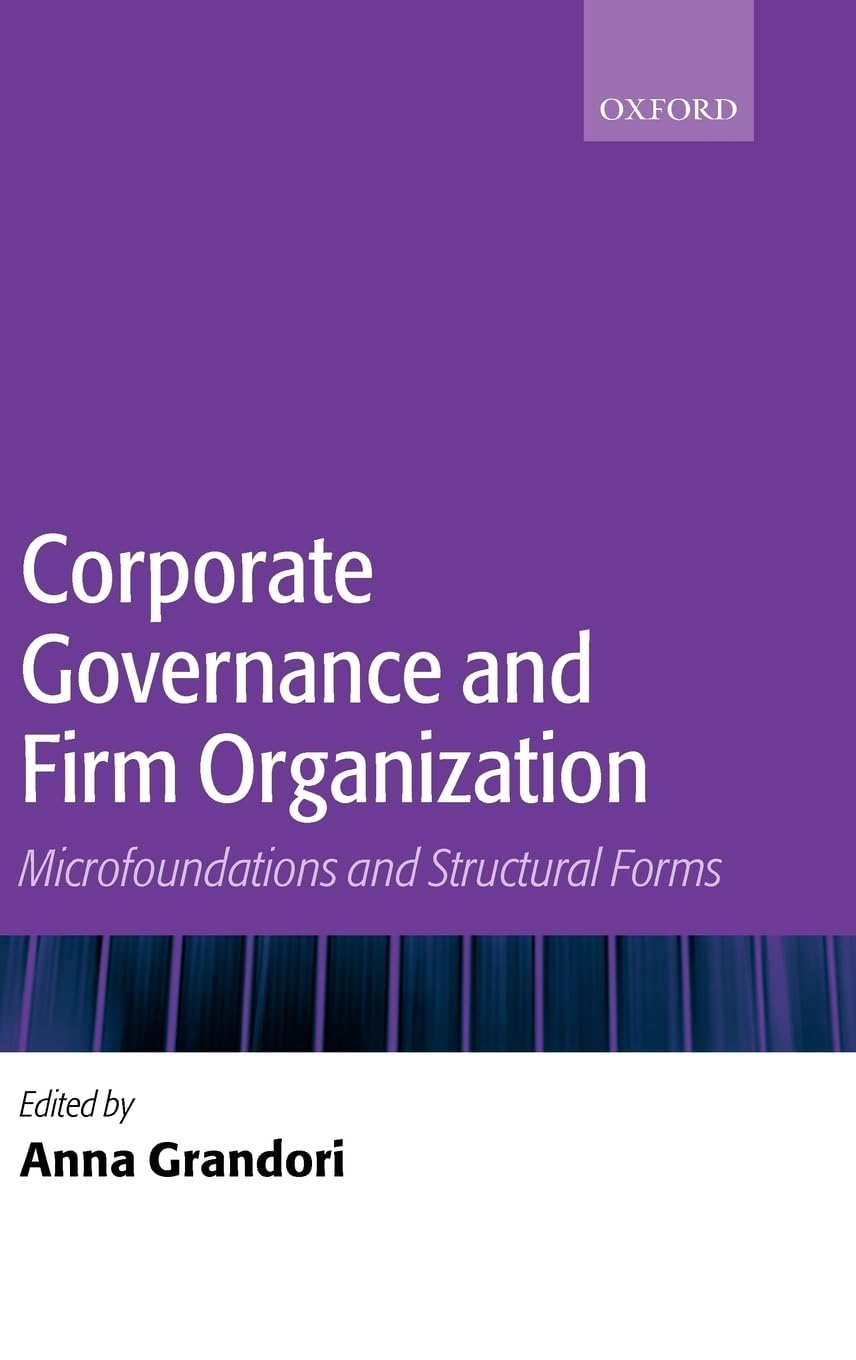 Corporate Governanace and Firm Organization Law