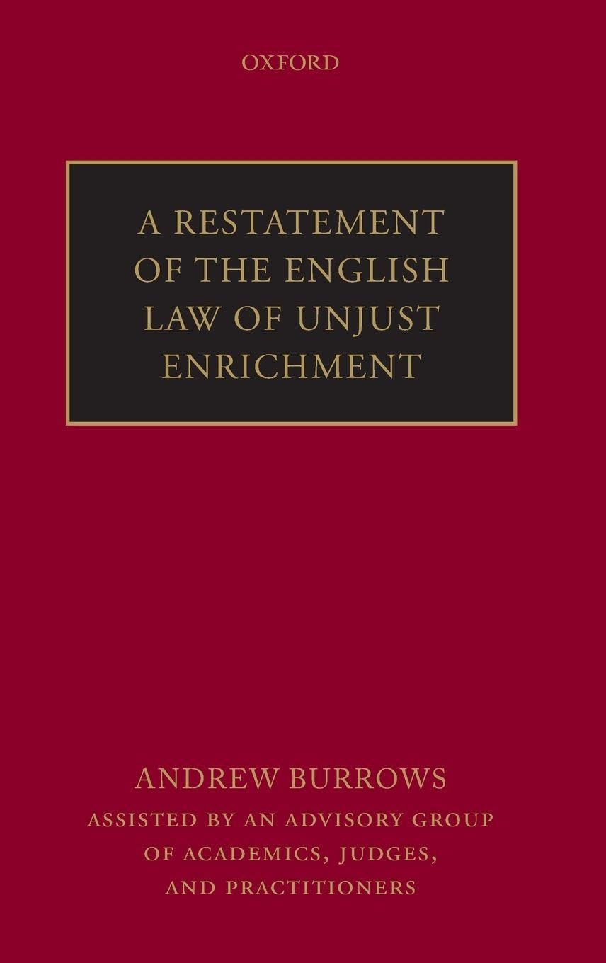 A Restatement of the English Law of Unjust Enrichment Law
