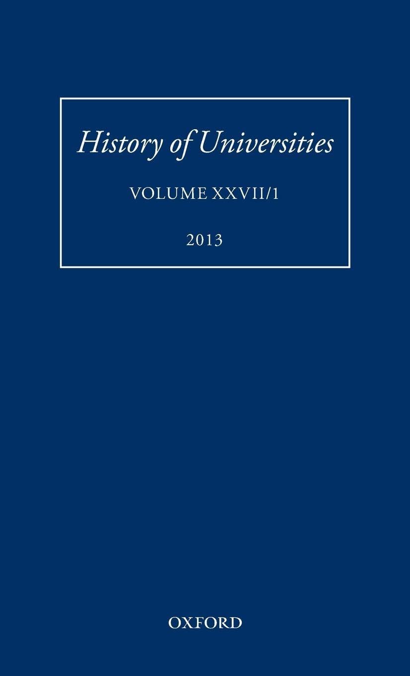 HISTORY OF UNIVERSITIES VOL 27/1 HOU C Social Sciences
