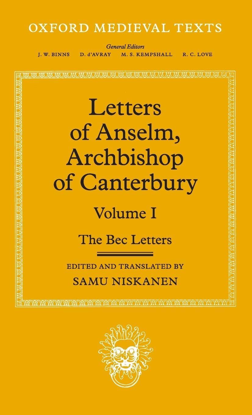 Letters of Anselm, Archbishop of Canterbury Essays & Short Stories