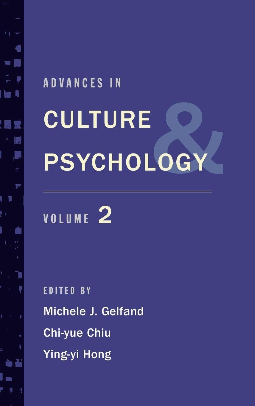 Advances in Culture and Psychology Social Sciences